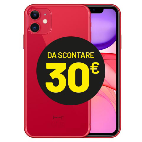 Apple iPhone 11 (64 GB) Rosso - Grado estetico: Buono - Batteria Nuova