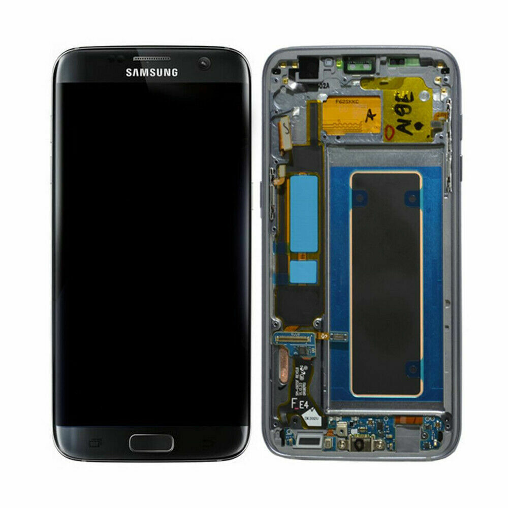 Samsung Galaxy S7 Edge Service Pack LCD + Touchsreen + Frame + Tasto Home + Plug - In Nero