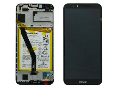 Huawei Y6 2018 LCD + Touchscreen + Frame Nero + Batteria