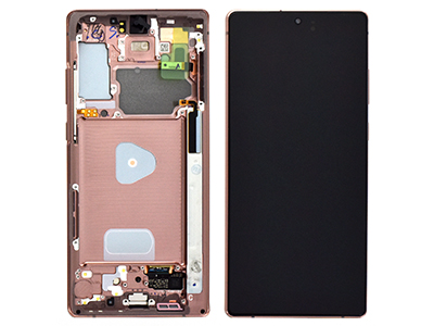 Samsung Galaxy Note 20 Service Pack LCD + Touchscreen + Frame + Tasti Laterali Mystic Bronze (Eco Store) GH82 - 23733B