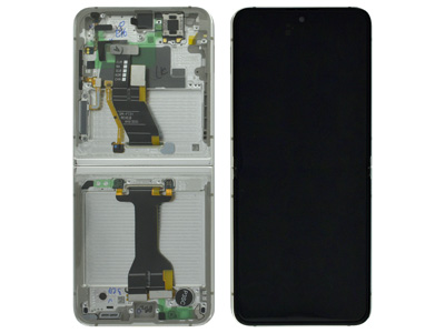 Samsung Galaxy Z Flip 5 Service Pack LCD + Touch Screen + Frame + Tasti Laterali Cream GH82 - 31828B