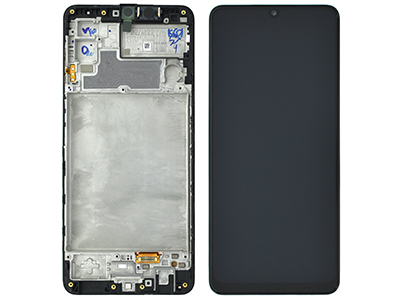 Samsung Galaxy M22 Service Pack LCD + Touchscreen + Frame + Switch Tasti Laterali + Altoparlante Black GH82 - 26153A