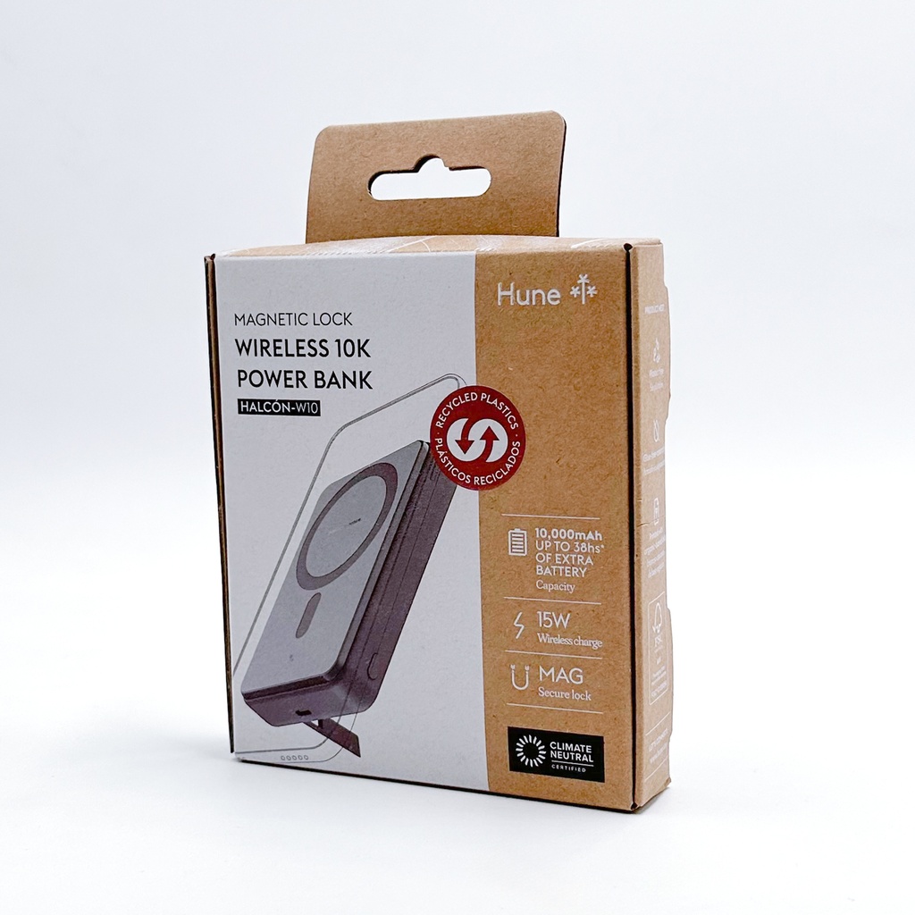 Hune Halcon - 10 Mini PowerBank 10.000 mAh 20 W Input: Type-C - Output: Type-C, USB A - Display