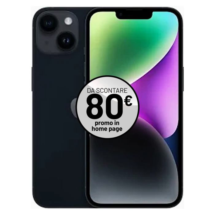 Apple iPhone 14 (256 GB) Nero - Grado Estetico: Ottimo - Batteria Nuova
