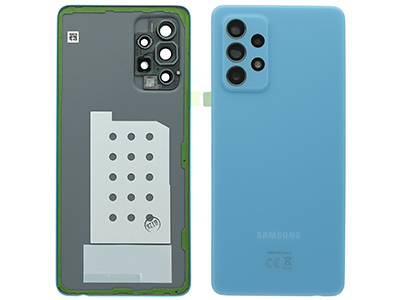 Samsung Galaxy A52 Cover Batteria + Cover Camera completo + Adesivi Awesome Blue