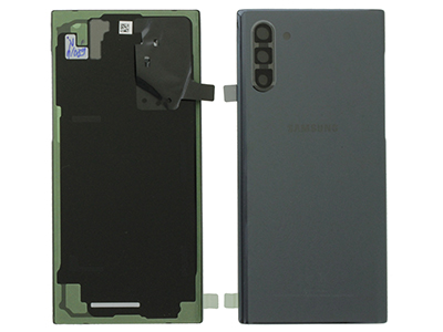 Samsung Note 10 Cover Batteria in vetro + Vetrino Camera + Adesivi Nero