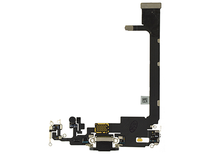 Apple iPhone 11 Pro Max Flat Cable + Connettore Ricarica + Microfono Nero No Logo