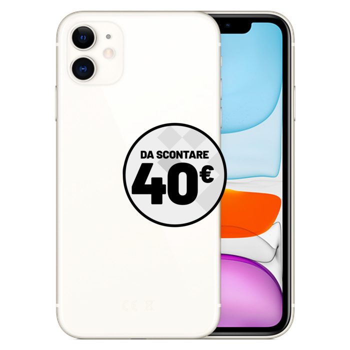 Apple iPhone 11 (64 GB) Bianco - Grado Estetico: Buono Plus - Batteria Nuova