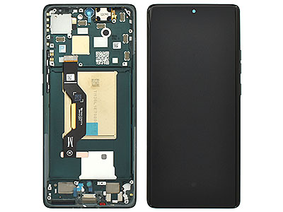 Motorola MOTO EDGE 50 5G Lcd + Touch Screen + Frame + Tasti Laterali Jungle Green