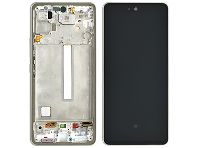 Samsung Galaxy A53 5G Service Pack LCD + Touchscreen + Frame + Tasti Laterali + Altoparlante - Bianco GH82 - 28025B