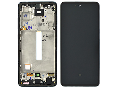 Samsung Galaxy A52 Service Pack LCD + Touchscreen + Frame + Batteria + Tasti Laterali - Nero GH82 - 25524A