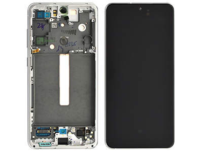 Samsung Galaxy S21 FE Service Pack LCD + Touchscreen + Frame + Tasti Laterali Bianco GH82 - 26420B