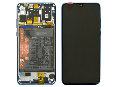 Huawei P30 Lite New Edition Service Pack LCD + Touch + Frame + Batteria + Tasti Laterali Blu - 02353FQE