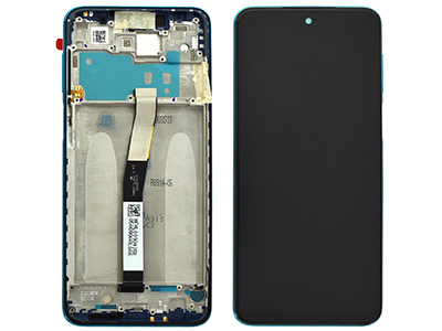 Xiaomi Redmi Note 9 S Service Pack LCD + Touchscreen + Frame + Tasto Volume - Blu (Renew)