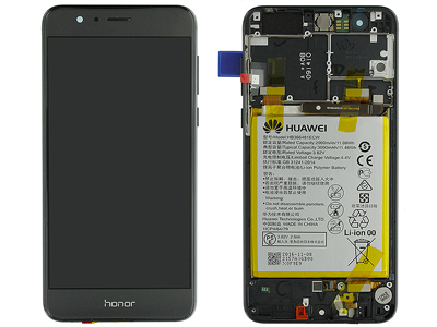 [HNHH8GDSON] Honor Honor 8 LCD + Touchscreen + Frame Nero + Batteria + Tasti Laterali