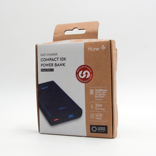 [7798397481108] Hune Halcon - 10 Mini PowerBank 10.000 mAh 20 W Input: Type-C - Output: Type-C, USB A - Display