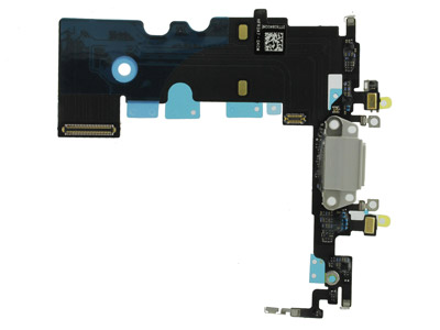 [IP0008CRBC] Apple iPhone 8 Flat Cable + Connettore di Ricarica + Microfono Bianco (No Logo)