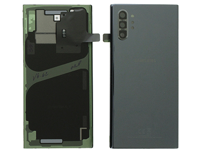 [SGN10PBCO] Samsung Galaxy Note 10 Plus Cover Batteria in vetro + Vetrino Camera + Adesivi Nero