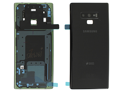[SG00N9BCNO] Samsung Galaxy Note 9 Cover Batteria in vetro + Vetrino Camera + Adesivi Nero vers. Dual Sim