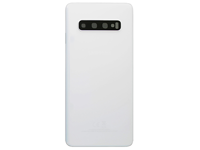 [SG0S10BCWO] Samsung Galaxy S10 Cover Batteria in vetro + Vetrino Camera Prism White