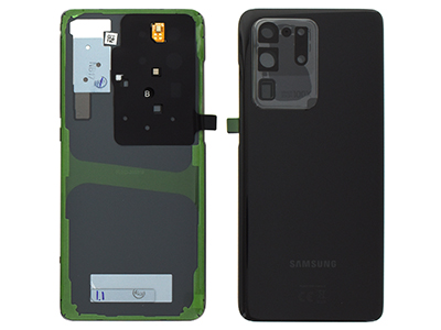 [SGS20UBCNO] Samsung Galaxy S20 Ultra Cover Batteria in vetro + Vetrino Camera + Microfono Nero