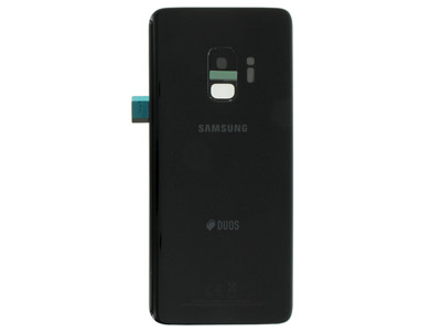 [SG00S9BCO] Samsung Galaxy S9 Cover Batteria in vetro + Vetrino Camera + Vetrino Flash Nero Vers. Dual Sim