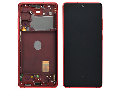 [SGS20FDSRO] Samsung Galaxy S20 FE 5G LCD + Touchscreen + Frame + Tasti Laterali Cloud Red