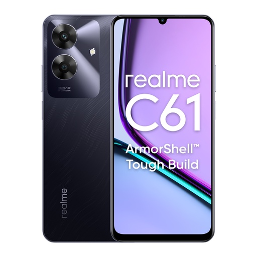 [RM0C61DSO] Realme C61 LCD + Touch Screen + Frame + Switch Tasti Laterali Black