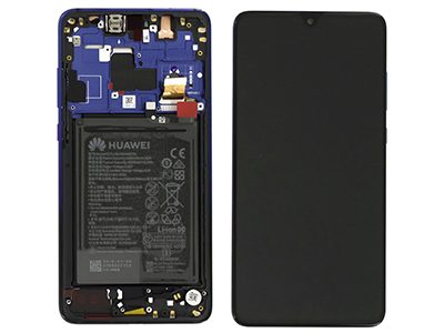 [HW0M20DSTO] Huawei Mate 20 LCD + Touchscreen + Frame + Batteria + Vibrazione + Altoparlante + Tasti Laterali Twilight