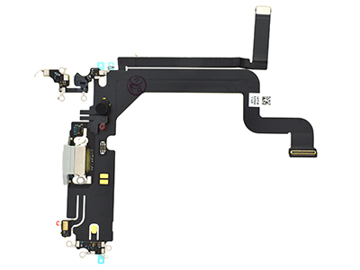 [IP14PMCRC] Apple iPhone 14 Pro Max Flat cable + Connettore Ricarica + Microfono White No Logo