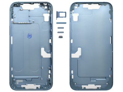 [IP14PLBCBC] Apple iPhone 14 Plus Frame in metallo + Tasti Laterali + Sportellino Sim Blue