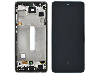 [SGA525DSOB] Samsung Galaxy A52S 5G Service Pack LCD + Touchscreen + Frame + Tasti Laterali - Bianco GH82 - 26863D