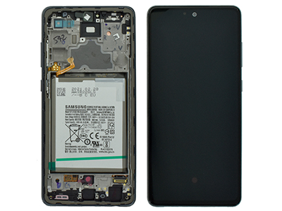 [SGA720DSON] Samsung Galaxy A72 Service Pack LCD + Touchscreen + Frame + Batteria + Tasti Laterali - Nero GH82 - 25460A