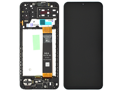 [SG0A13DSON] Samsung Galaxy A13 (A135) Service Pack LCD + Touchscreen + Frame + Swich Tasti Laterali + Altoparlante - Nero GH82 - 28653A