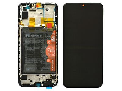 [HWPS20DSON] Huawei P Smart 2020 Service Pack LCD + Touch + Frame + Batteria + Vibrazione + Altoparlante + Switch Tasti Laterali Nero - 02353RJT