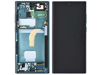 [SGS22UDSO] Samsung Galaxy S22 Ultra Service Pack LCD + Touchscreen + Frame + Tasti Laterali - Verde GH82 - 27489D
