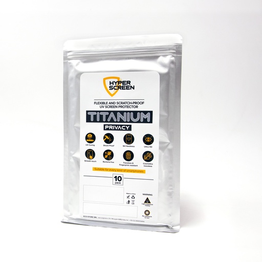 [PLXHSTITPRI10] HyperScreen - Pellicola Pack 10 Titanium Privacy