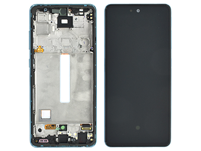 [SGA520DSOB] Samsung Galaxy A52 - Service Pack LCD + Touchscreen + Frame + Tasti Laterali Awesome Blue GH82 - 25524B