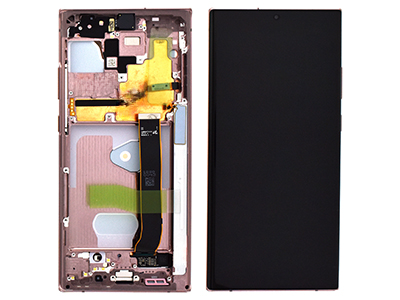 [SGN20UDSPB] Samsung Galaxy Note 20 Ultra 5G - Service Pack LCD + Touchscreen + Frame + Tasti Laterali Mystic Bronze GH82 - 23597D