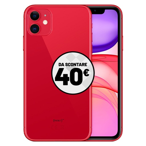 [APPIP11128RSS21] Apple iPhone 11 (128 GB) Rosso - Grado estetico: Ottimo - Batteria Nuova