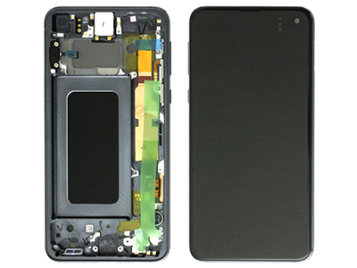 Samsung Galaxy S10E LCD + Touchscreen + Altoparlante + Tasti Laterali + Vibrazione Nero ECOSTORE)