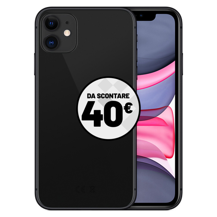 Apple iPhone 11 (64 GB) Nero - Grado Estetico: Buono - Batteria Nuova