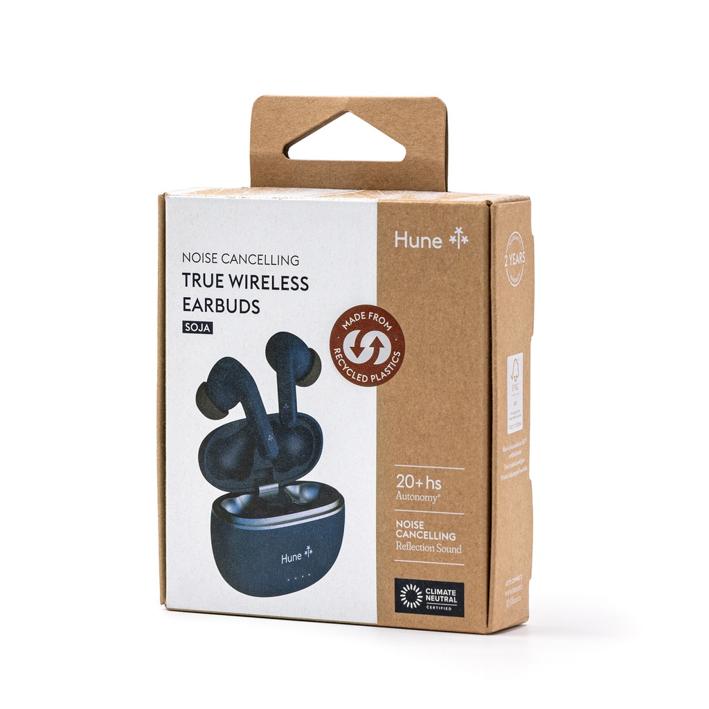 Auricolari wireless Hune in plastica riciclata - Colore blu