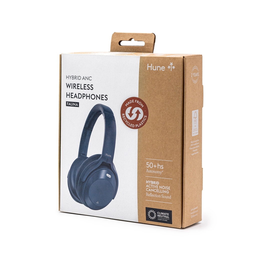 Cuffie wireless Hune in plastica riciclata - Colore grigio roccia