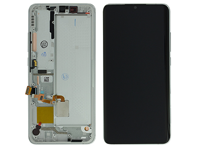 Xiaomi MI Note 10 LCD + Touch screen + Frame + Tasti Laterali + Lettore ImPronta Glacier White Compatibile (ECOSTORE)