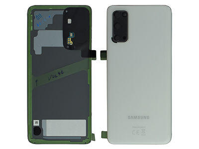 Samsung Galaxy S20 5G Cover Batteria in vetro + Vetrino Camera + Microfono Bianco (ECOSTORE)