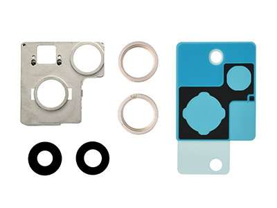 Apple iPhone 13 Cover Camera + Vetrino + Frame + Adesivo Bianco Kit 2 Camere Completo (ECOSTORE)