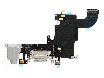 Apple iPhone 6S Flat Cable + Jack Audio + Connettore di Ricarica + Microfono Grigio Chiaro (No Logo) (ECOSTORE)