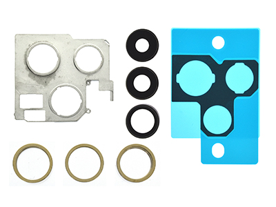 Apple iPhone 13 Pro Cover Camera + Vetrino + Frame + Adesivo Gold Kit 3 Camere Completo (ECOSTORE)