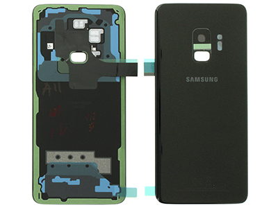 Samsung Galaxy S9 Cover Batteria in vetro + Vetrino Camera + Vetrino Flash Nero (ECOSTORE)
